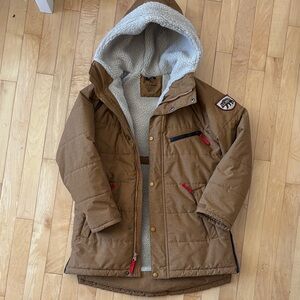 L.L. Bean Brown Kids Puffer Jacket with Hood